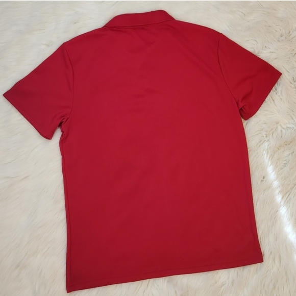 Mens Red Dry- Fit Polo (Medium) - Picture 4 of 5